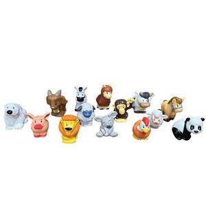 Fisher Price Little People Modern Style Animals Farm & Zoo Lot of 14